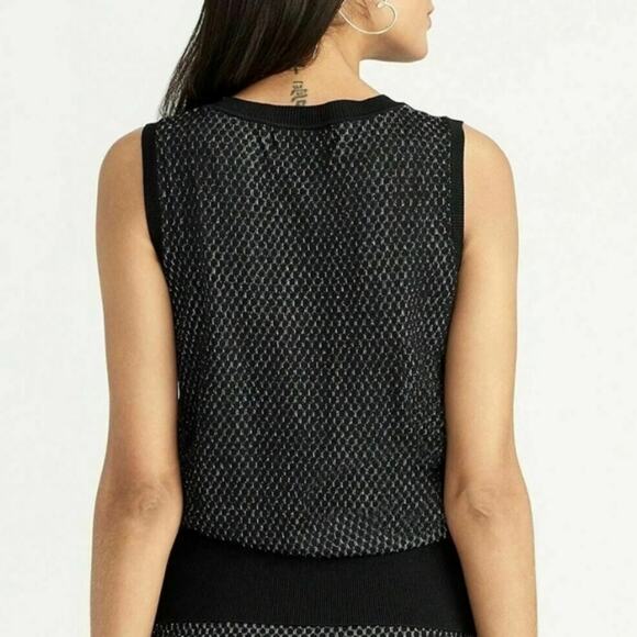 Rachel Roy Crewneck Sleeveless Black and White Knit Sweater Size M - Picture 6 of 12